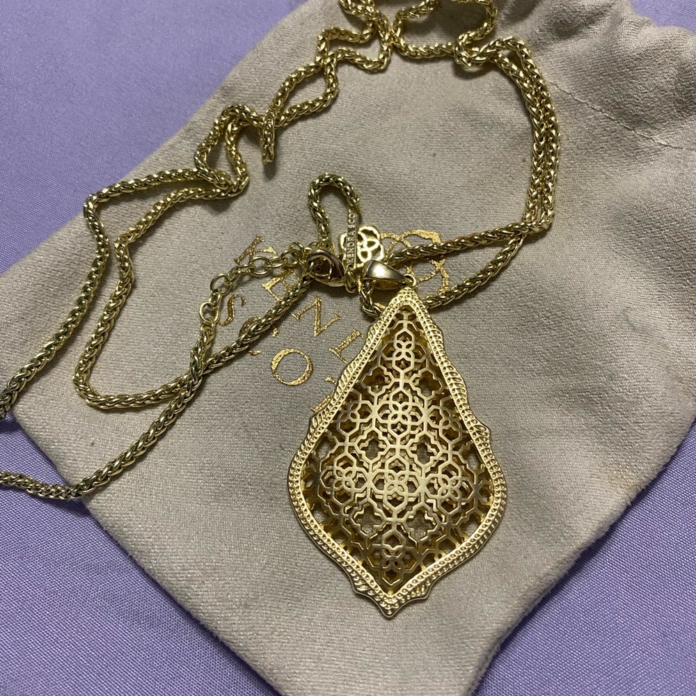 SOLD Gold Filigree Necklace EUC